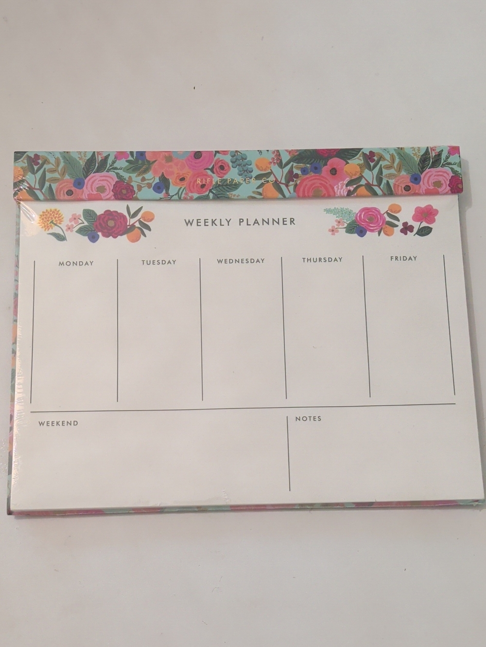 Rifle Paper Co. Floral Weekly Planner Pad in White, Pink, Green, Orange